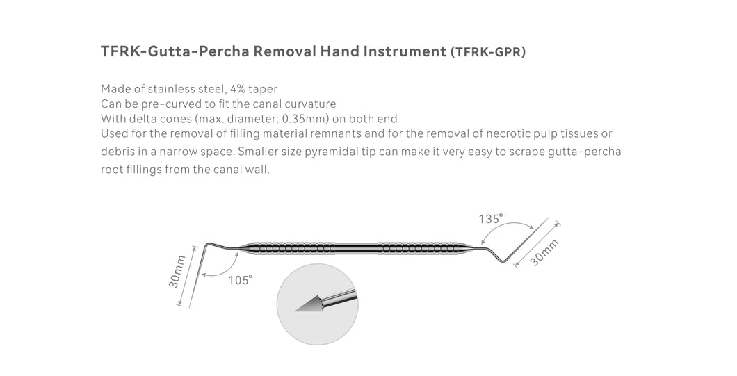 TWO Gutta Percha Removal Instruments (TFRK-GPR)- Woodpecker